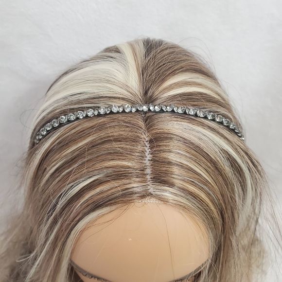 Gray Gun Metal Crystals Paved Metal Base Hairband - Picture 3 of 6